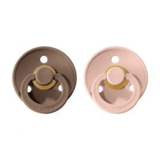 BIBS Colour dudlíky z přírodního kaučuku 2 ks vel. 2 Dark Oak / Blush