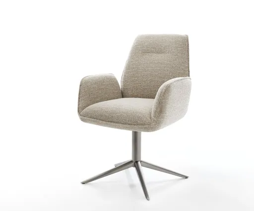 Jídelní židle Zoa-Flex látka Měkký béžová křížová podnož grafit