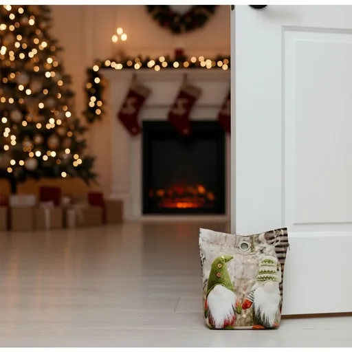 Dveřní zarážka - závaží, Dva trpaslíci v zeleném, 22 x 23 cm