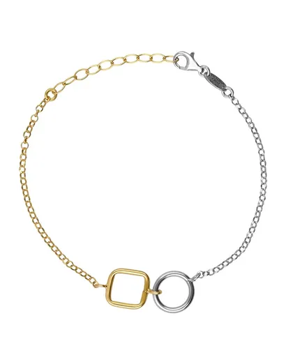 Victoria Cruz Stylový bicolor náramek ze stříbra Nivola A5510-BP