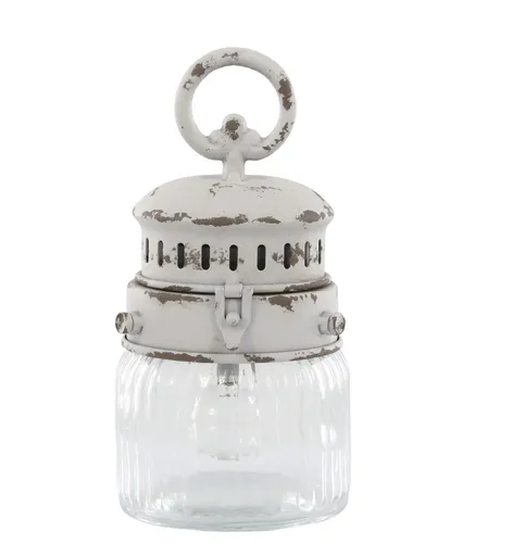 Francouzská stájová lucerna se žárovkou a časovačem French Stable - Ø 11*22 cm Chic Antique