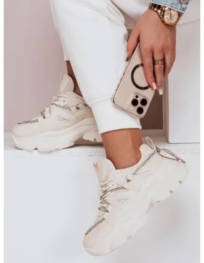 Dámské tenisky na silnější podrážce NEWMOVE béžové