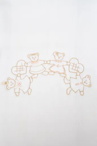 Dětská dárková sada ručník a osuška FAMILY, 2 ks Smetanová / Béžová výšivka Sada (ručník 50x90cm, osuška 70x130cm)