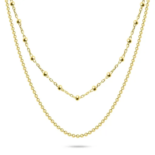 Brilio Silver Módní dvojitý pozlacený náhrdelník NCL103Y