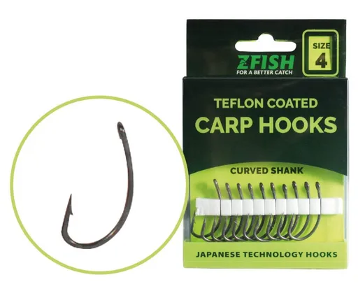 Zfish Teflonové Háčky Curved Shank - vel.8,Zfish Teflonové Háčky Curved Shank - vel.8
