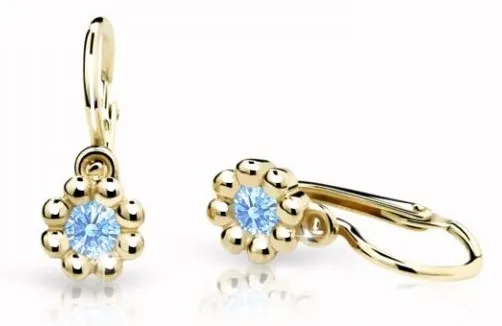 Cutie Jewellery Zlaté dětské náušnice C2030-10-X-1 světle modrá