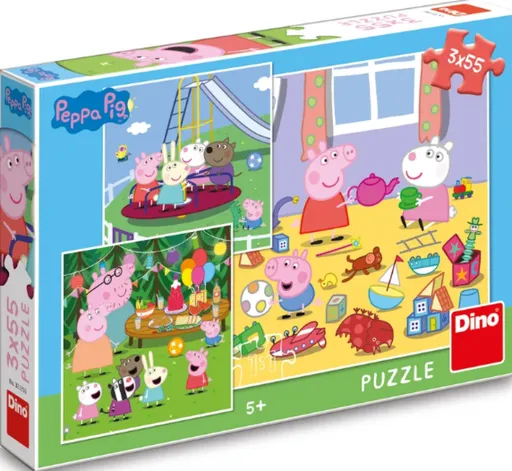 Puzzle Peppa Pig: Na prázdninách 3x55 dílků