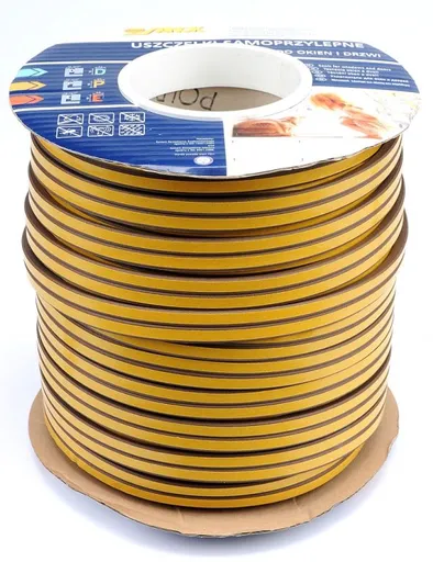 Těsnění do oken a dveří samolepící, 9 x 7,5 mm, TYP D, hnědé