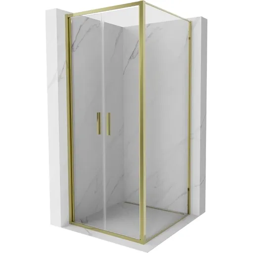 MEXEN/S Exo sprchový kout dveře křídlové 70 x 70, transparent, zlato 814-070-070-50-00