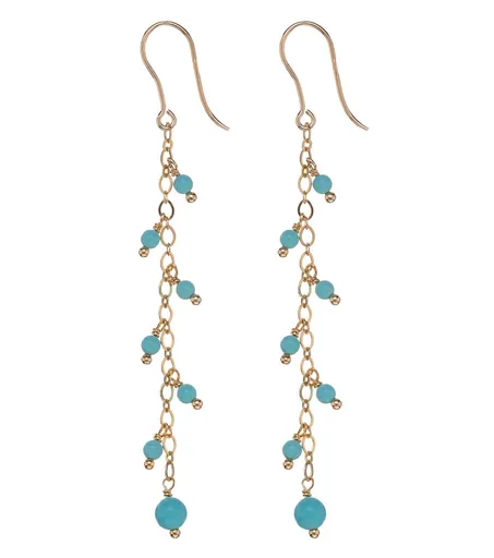 Alisia Visací pozlacené náušnice s tyrkysem AL5092.01.069