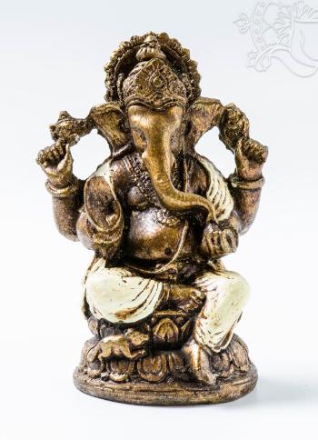 Ganesha színes rezin szobor - 11 cm