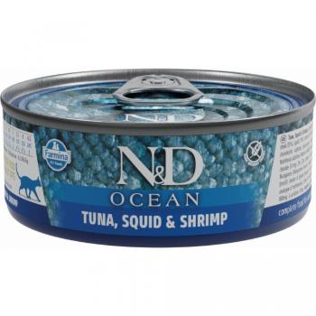 Konzerva N&D Cat Ocean Tuna, Squid & Shrimp 70g