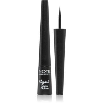 Note Cosmetique Elegant Matte Dipliner tekuté linky na oči s matným finišem odstín 01 Coal Black 2,5 ml