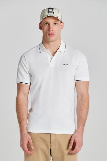 POLOKOŠILE GANT TIPPING SS PIQUE POLO WHITE