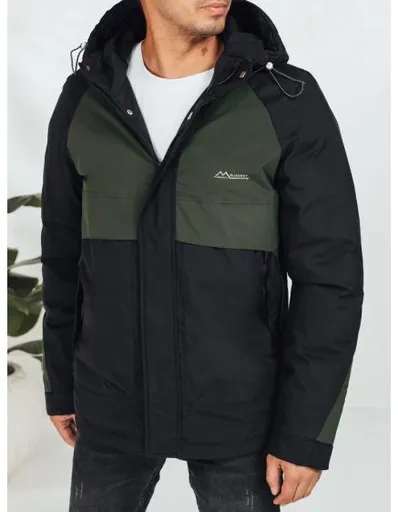 Pánská zimní bunda s kapucí zelená