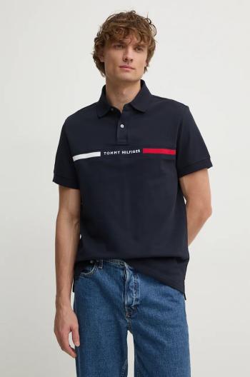 Polo tričko Tommy Hilfiger tmavomodrá barva, s aplikací, MW0MW38130