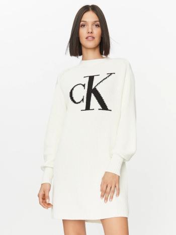 Calvin Klein dámské úpletové bílé šaty - M (YBI)