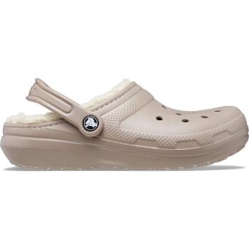 Crocs CLASSIC FUZZ LINED CLOG Dámské nazouváky, béžová, velikost 42/43