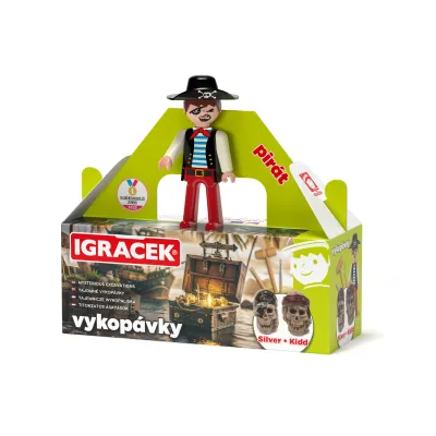 Igráček Pirát - figurka s vykopávkami lebek Silvera a Kidda
