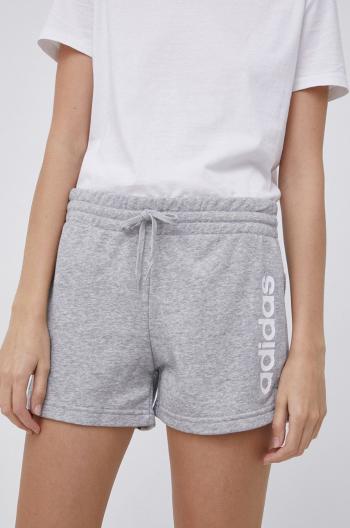 Kraťasy adidas H07874 dámské, šedá barva, melanžové, high waist