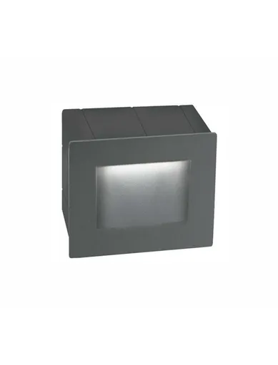 NOVA LUCE venkovní zapuštěné svítidlo do zdi KRYPTON tmavě šedý hliník LED 3W 3000K 220-240V 15st. IP54 727002