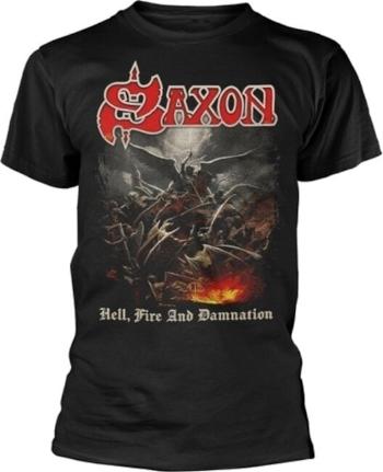 Saxon Tričko Hell, Fire And Damnation Unisex Black XL