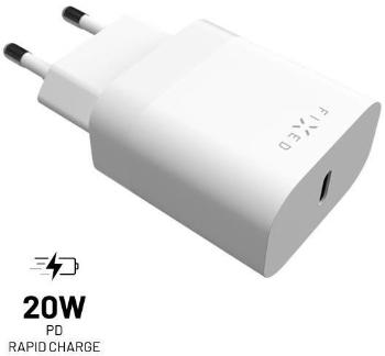 Töltő adapter FIXED USB-C - PD, 20W, fehér