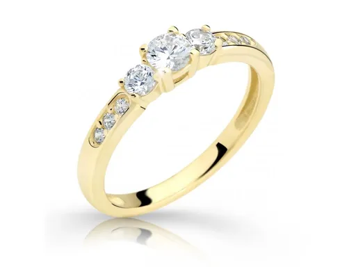 Cutie Jewellery Půvabný prsten ze žlutého zlata se zirkony Z6806-2360-10-X-1 56 mm