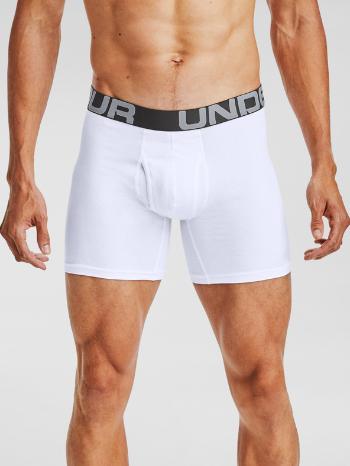 Under Armour UA Charged Cotton 6in Boxerky 3 ks Bílá