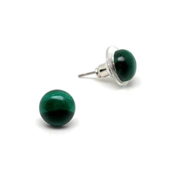 Fülbevaló lencse malachit 6mm