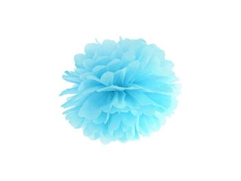 Pompom virág - kék 25 cm