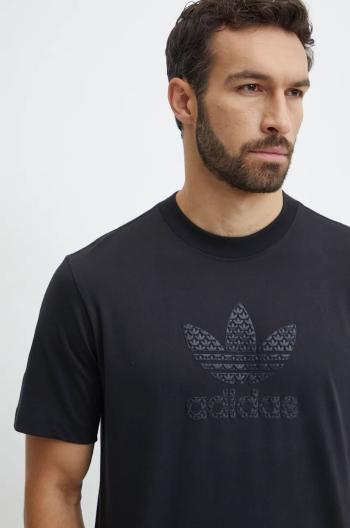 Bavlněné tričko adidas Originals černá barva, s potiskem, IZ2527