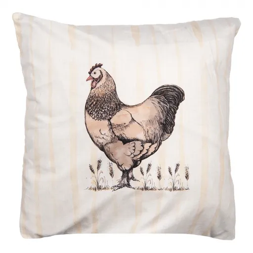 Béžový povlak na polštář se slepičkou Happy Easter - 45*45 cm RFL24