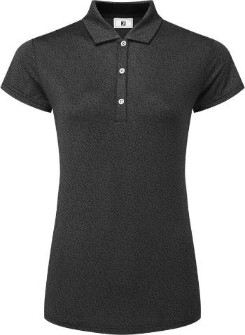 Footjoy Animal Print Cap Sleeve Lisle Womens Black M Polo košile