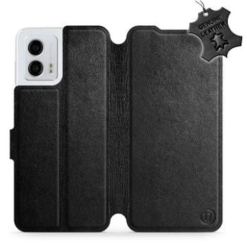 Mobiwear kožené Flip pro Motorola Moto G53 5G - Černé - L_BLS (5904808549011)