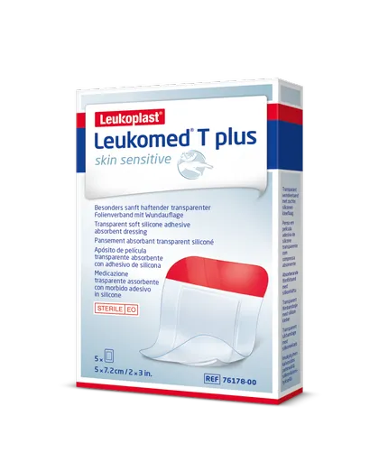 Leukoplast Leukomed T plus skin sensitive 5x7,2 cm absorpční krytí 5 ks