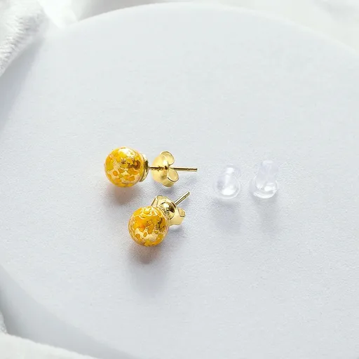 Lampglas Náušnice Sunlite Nude s 24karátovým zlatem ENM1/AG/POZ-PU