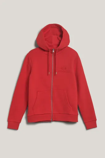 MIKINA GANT REG TONAL SHIELD ZIP HOODIE BRIGHT RED
