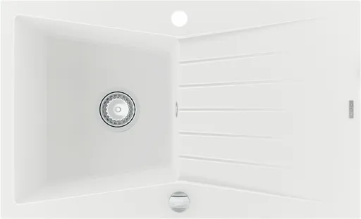 MEXEN Cesar granitový dřez 1 s odkapávačem 775x470 mm, bílá 6514771010-20