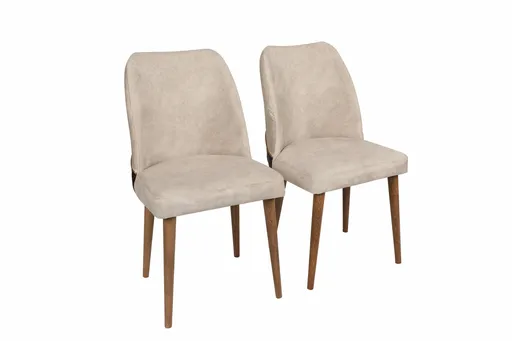 Sada jídelních židlí Nova Cream and Walnut, 2 ks, 2 ks