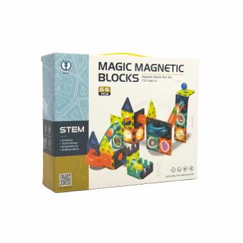 Magnetická stavebnice plast 66ks v krabici 31x25x8cm