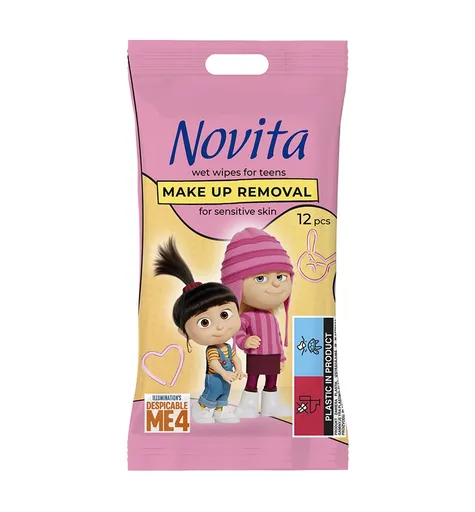 Novita For Teens Vlhčené odličovací ubrousky s motivem Minion 12 ks