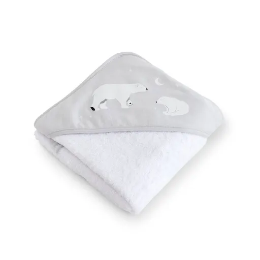 Bonjourbébé dětská bavlněná osuška s kapucí 100x100cm Polaris Grey