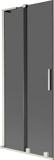 MEXEN/S Velar L dvoukřídlá posuvná vanová zástěna 85 x 150, grafit, nikl kartáčovaný 896-085-003-41-97