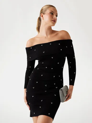 Guess dámské černé šaty W5BK64Z2YJ2-JBLK XS