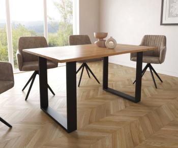 Jídelní stůl Edge 140x90 přírodní akácie tenká podnož černá