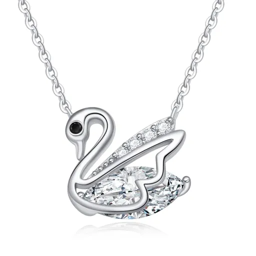 MOISS Stříbrný náhrdelník s kubickými zirkony Labuť N0000861