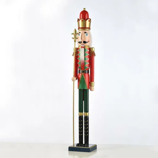 ACA Lighting louskáček král zelený a červený se žezlem 30cm X023003