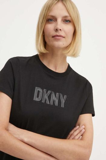 Bavlněné tričko Dkny černá barva, DP4T9672