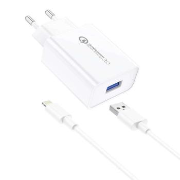 Foneng EU13 Wall Charger + USB to Lightning Cable, 3A (White)